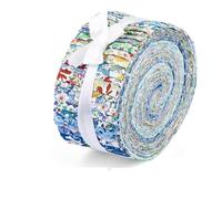 45 Pcs Fabric Jelly Rolls, Jelly Roll Strips for Quilting, Patchwork Craft Cotton Quilting Fabric, Plain Weave Cotton for Sewing Project (Blue Series)