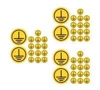 45 Pcs Grounding Symbol Safety Stickers, Yellow | PP Synthetic Paper, Quick Identification, Accident Prevention, Workplace Safety, Industrial Electrical Use