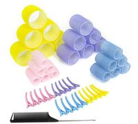 45 Pcs Hair Rollers with Clips, Curlers Rollers for Hair Volume 4 Sizes (60/48/36/25mm) with 20 Pcs Clips, for Long, Medium, Short, Thick & Fine Hair