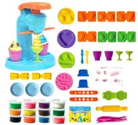 45 Pcs Ice Cream Playdough Set for Kids - Children Play Dough Tools Set, Kitchen Plasticine Toys for Boy Girl Age 2 3 4 5 6 Years Old, Playdough Tubs Accessories Kit for Birthday Christmas Party Gift