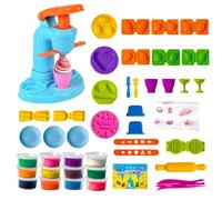 45 Pcs Ice Cream Playdough Set - Play Dough Tools Set for Kids , Kitchen Plasticine Toys for Boy Girl Age 2 3 4 5 6 Years Old, Playdough Tubs Accessories Kit for Children Birthday Christmas Party