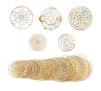 45 Pcs Laser Scrapbook Stickers, Golden Shiny Decorative Stickers, Transparent Golden Magic Series Stickers for Scrapbooking, Glitter Self Adhesive for DIY Arts Scrapbook Laptop Journaling Supplies