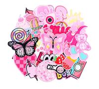 45 Pcs Pink Iron On Patches Assorted Styles Iron On Patch Sew On Embroidered Patch for Clothes Dress Hat Backpack Jeans DIY Accessories for Repair and Decorative