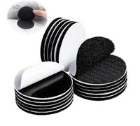 45 Pcs Round Velcro Dots 4cm, Hook and Loop Strip Dots, Double Sided Dots Tapes Self Adhesive, Strong Heavy Duty Adhesive Pads for Home & Office Use (Black)