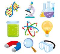 45 Pcs Science Cutouts Science Lab Accents Scientific Cut-Outs for Party Classroom Scientist Bulletin Board Craft Home Office Wall Decoration