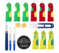 45 Pcs Sewing Tools Kit Hand Sewing Machine Sewing Machine Includes 30 Pcs Self-Tapping Needles, 9 Pcs Automatic Needle Threading Device, 2 Pcs Thimble, 3 Pcs Seam Ripper