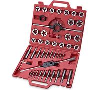 45-Piece Premium Large Size Tap and Die Set - Metric M6, M8, M10, M12, M14, M16, M18, M20, M22, M24, Both Coarse and Fine Teeth | Essential Threading and Rethreading Tool with Handle Wrench and Case