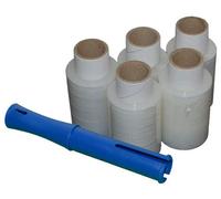 45 Rolls Clear Standard Core Mini Hand Pallet Stretch Wrap Cling Film With Free Dispenser 100mm x 150m x 17mu