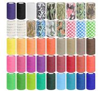 45 Rolls Self Adhesive Bandage Wrap 4 Inch Athletic Tape Self Adhesive Wrap Stretch Vet Tape Self Adherent Wrap for Wrist Ankle Swelling Sprains(45 Colors）