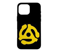 45 RPM Record Adapter Vintage Turntable Yellow Case for iPhone 16 Pro Max