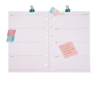 45 Sheets A7 Weekly Planner Refills, 100Gsm White Paper With 6-Hole Punch For Binder Loose Leaf Notebook, Monday Start Two Pages Per Week Ideal For Travel Journal And Office Organisation