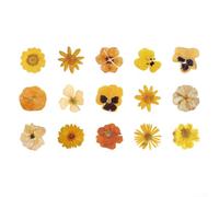45 Sheets Botanical Sticker Pack, Simulated Flower Stickers for Scrapbooking Journal Diary Deco, Aesthetic Plant Specimen Labels for Crafts Notebook Card(Gold)