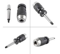45# Steel Keyless Lathe Drill Chuck with MT2-JT3 Taper Arbor - Self Tightening Feature for Increased Gripping Force - Compatible with Drill Machines and Electric Hand Tools