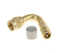 45° Tyre Valve Extension Adapter 4 Pack - Brass Metal Right Angle Valve Stem for Simple Pump for ACCESS, Gold Finish for Car, Truck, Van, Motorcycle, ATV