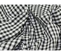 45" wide 1/4" Check Corded Gingham Dress Fabric Black - per metre