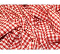 45" wide 1/4" Check Corded Gingham Dress Fabric Red - per metre