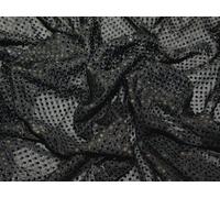 45" wide 3mm Round Sequins Dress Fabric Black - per metre