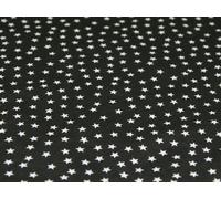 45" wide Printed Polycotton Dress Fabric 'Black Stars' - per metre