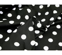 45" wide Spotty Polycotton Dress Fabric Black/White Spots - per metre
