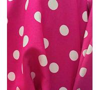 45" wide Spotty Polycotton Dress Fabric Cerise Pink/White Spots - per metre