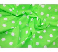 45" wide Spotty Polycotton Dress Fabric Lime Green/White Spots - per metre