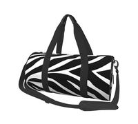 45 x 23 x 23 cm Sports Bag, Black Cartoon Zebra Gym Bag for Women and Men