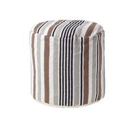 (45 x 40 cm) Grey Black and White Stripe Bean Filled Pouffe and Footstool