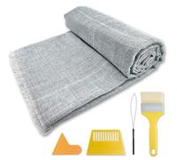 45" x 45", 2pack Large Primary Tufting Cloth with White Grid for Tufting Gun, Gray Primary Rug Backing Fabric, Monks Cloth for Punch Needle - Includes Yarn Threader, Glue Scrapers