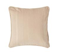 HOMESCAPES Rajput Ribbed Cushion Cover 18 x 18 Inches (45 x 45cm) Beige 100% Cotton Coordinating with Rajput Throws and Curtains Easy care Washable at home