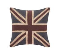 Jacquard Union Jack Cushion Cover British Flag Homescapes Dark Blue 45cm x 45cm