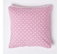 (45 x 45 cm, Pink Dots) Cotton Polka Dots Cushion Cover