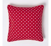 (45 x 45 cm, Red Dots) Cotton Polka Dots Cushion Cover