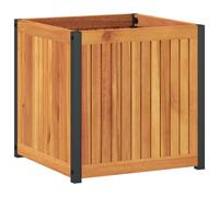(45 x 45 x 44 cm) vidaXL Garden Planter Outdoor Flower Pot Planter Pot Solid Wood Acacia & Steel