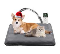 45 x 70CM Pet Electric Blanket, 35℃-50℃ Adjustable Temperature Kitten Dog Heat Pad with Timer, Waterproof Pet Blanket with 1.8m/5.9ft Chew Resistant Cord, Heat Resistant Mat with Auto Shut Off