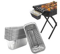 45 x Aluminium Grease Pan BBQ Grill Pan 27oz Capacity Fat Catcher Tray Capacity for Foil Heater