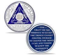 45 Year Original Triangle Sobriety Coin Set | Silver Roman Numeral AA Medallion with Protective Capsule | Recovery Anniversary Token for Men & Women | AA Sobriety Gifts for Monthly & Yearly Milestones