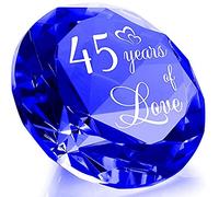 45 Years Anniversary Wedding Gifts for Couple 45th Sapphire Wedding Romantic Gifts for Wife 45 Years of Love Sapphire K9 Crystal Keepsake for Parents