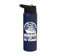 45 Years Married Cruising 45th Wedding Anniversary Cruise Stainless Steel Insulated Water Bottle