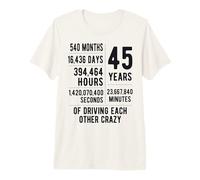 45 Years Married Funny 45th Wedding Anniversary Premium T-Shirt