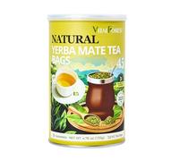 45 Yerba Mate Tea Bags, VitalForest Unsmoked Yerba Mate from Rainforest, Energy Burst Yerba Tea Argentina, NO Dust, NO Stems, Rich In Antioxidants