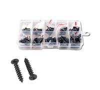 450-2010pcs M1.2 M1.4 M2 M3 M4 Black Cross Phillips Pan Round Head Carbon Steel Self Tapping Wood Screw Set Assortment Kit Box(M1-M1.7-1000pcs)