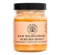450 g Pure Raw Wildflowers Honey - Unfiltered, Unheated, Unprocessed, Cold-Extracted - Rich in Enzymes & Pollen, Straight from RAW FARM Bee hives (450, Wildflowers)