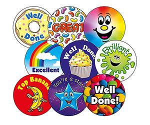 450 Mixed Scented Motivational Childrens Pupils School Teachers Reward Stickers Value Pack 37mm Primary Teaching Services
