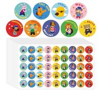 450 Pcs French Inspirational Stickers 1 inch Cartoon Motivational Decals Cadeaux Pour Enseignants Classroom Rewards Labels of Teacher Supplies (1)