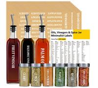450 PCS Kitchen Spice Jar Stickers Labels, 371 Preprinted 79 Extra Write-On Labels for DIY, Waterproof, Tear Resistant, No Residue Herb Seasoning Labels for Pantry Room Cabinet