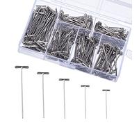 450 Pieces Steel T-Pins Nickel Plated 1 Inch, 1-1/4 Inch, 1-1/2 Inch, 1-3/4 Inch, 2 Inch