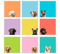 450 Sheets Cute Dag Sticky Notes, 9 Pads Post It Notes Pack for Pet Lovers, Self-Adhesive Funny Post It Notes for Journaling Crafting, Kawaii Stationary, Office Supplies 3x3 Inch