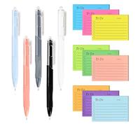 450 Sheets Self-Stick Notes with 5 Pens Set - 9 Pads of Coloured Sticky Notes, 10 x 7 cm, Strong Adhesive, Multi-Color Memo Pads for Office, School, Home & Personal Use
