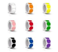 4500 PCS Round Stickers Roll 25 mm Circle Labels Colour Coding Dot Vinyl Floor Sticker Waterproof Removable 9 Colours