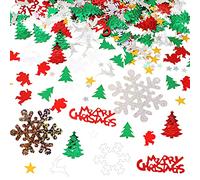 4500 Pieces Christmas Confetti Mix Foil Snowflake Pentagram Santa Claus Pine Alphabet Elk Christmas Tree Colorful Confetti Party Decorations for holiday Weddings Supplies
